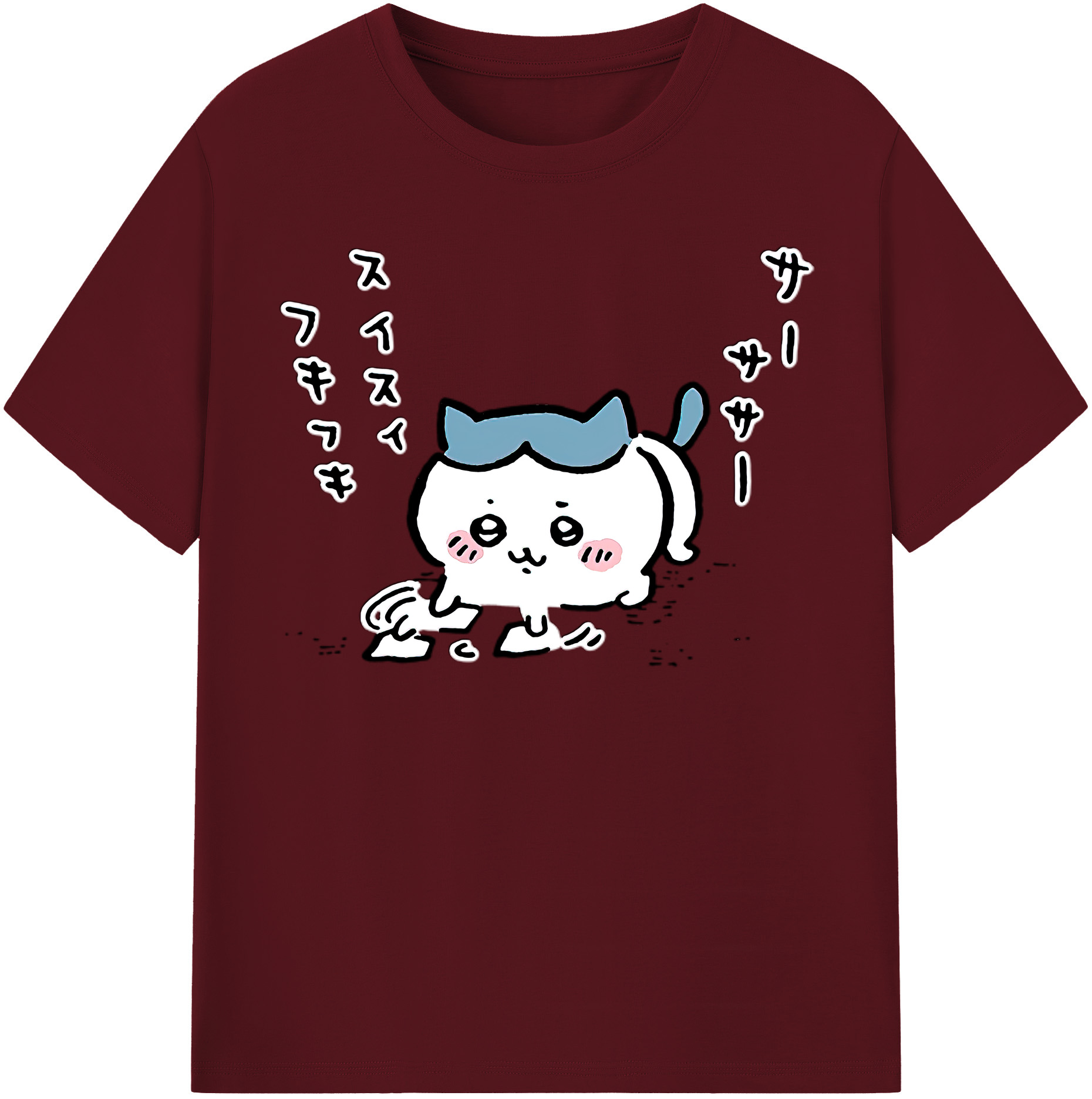 （画像用） ちいかわ ハチワレ Chii-kawa hachiware 綿100％半袖Tシャツ（フロントプリント）